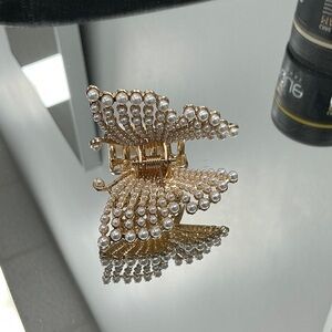 Gold and Pearl Hair Clip